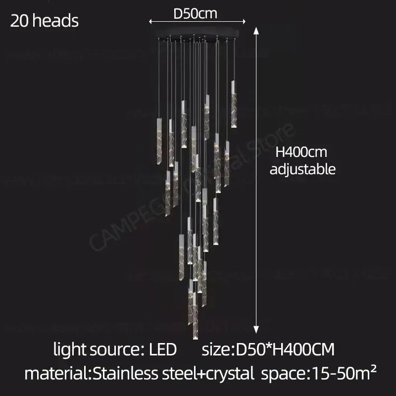 Crystal Chrome LED Chandelier