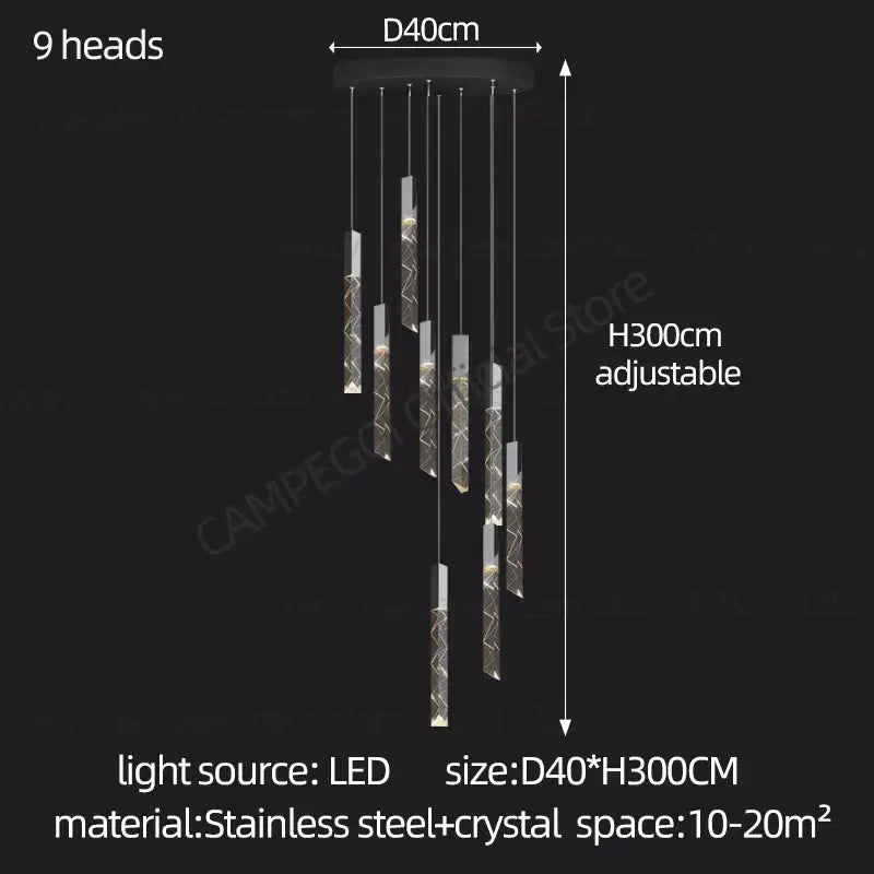 Crystal Chrome LED Chandelier