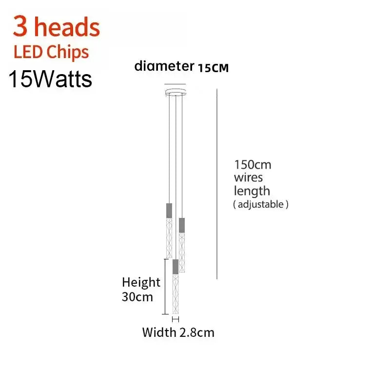 Crystal LED 36-Head Living Room Pendant Light