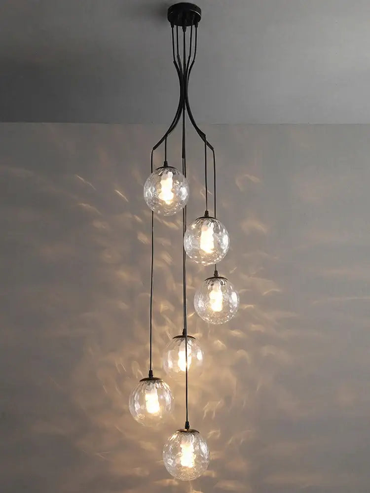 Glass Ball Staircase Chandelier