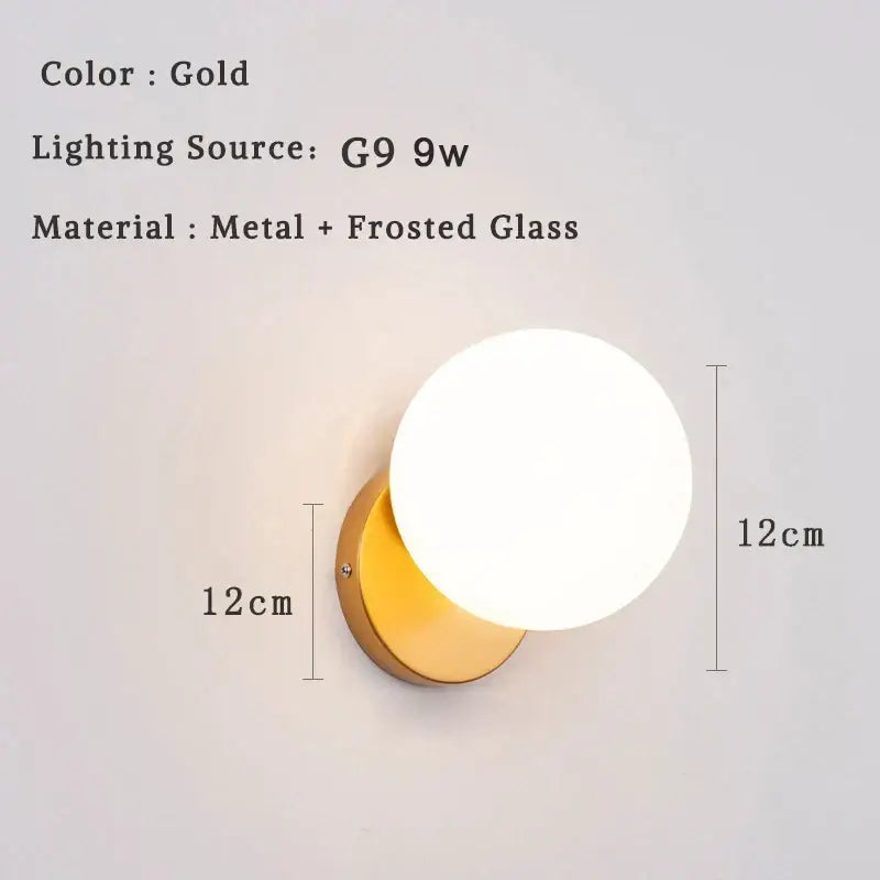 Glass Ball Bedroom Wall Sconce