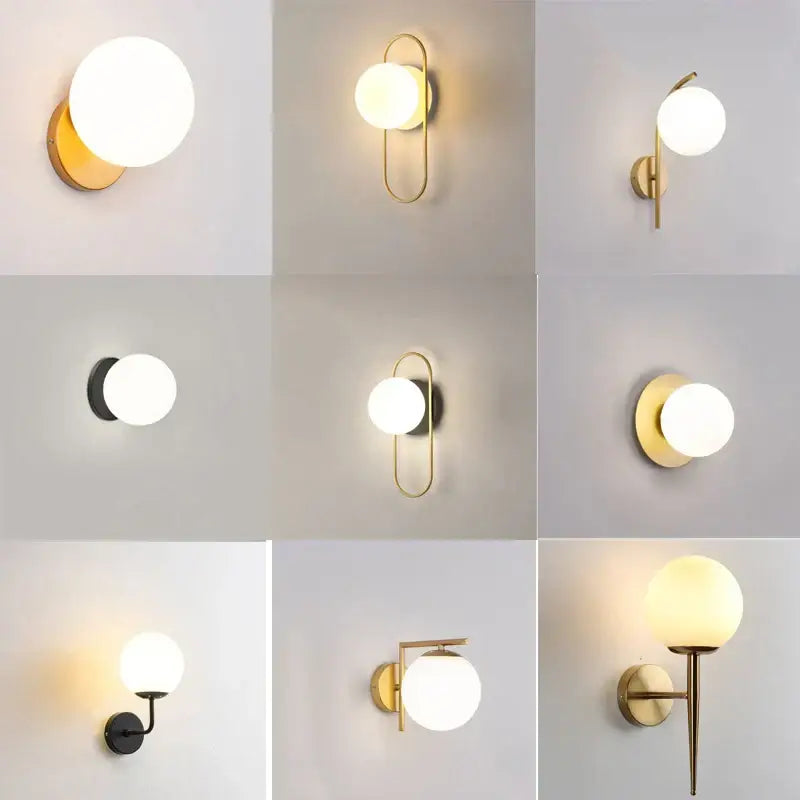 Glass Ball Bedroom Wall Sconce