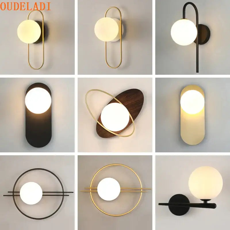 Brass Glass LED Wall Lamp
