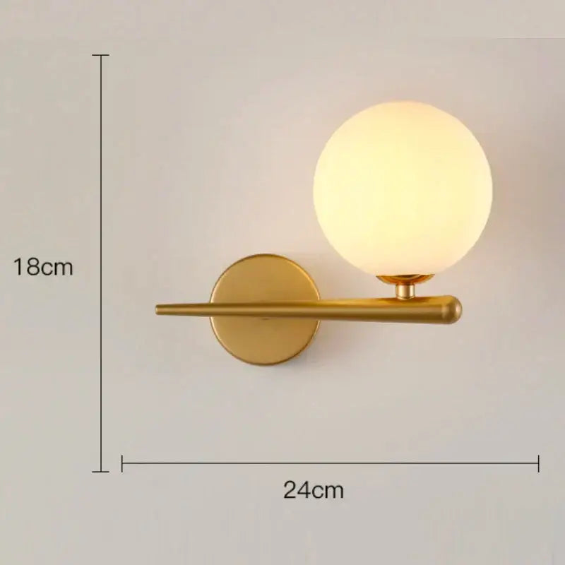 Brass Glass LED Wall Lamp