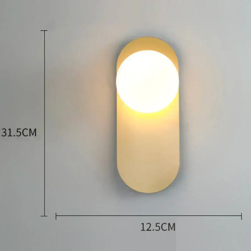 Brass Glass LED Wall Lamp