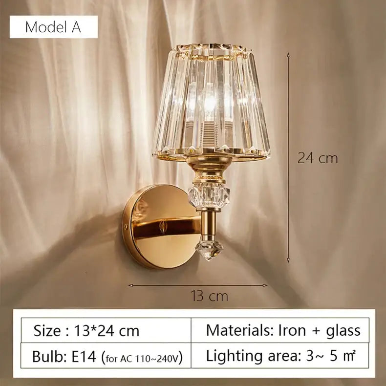 Gold Crystal Wall Lamp