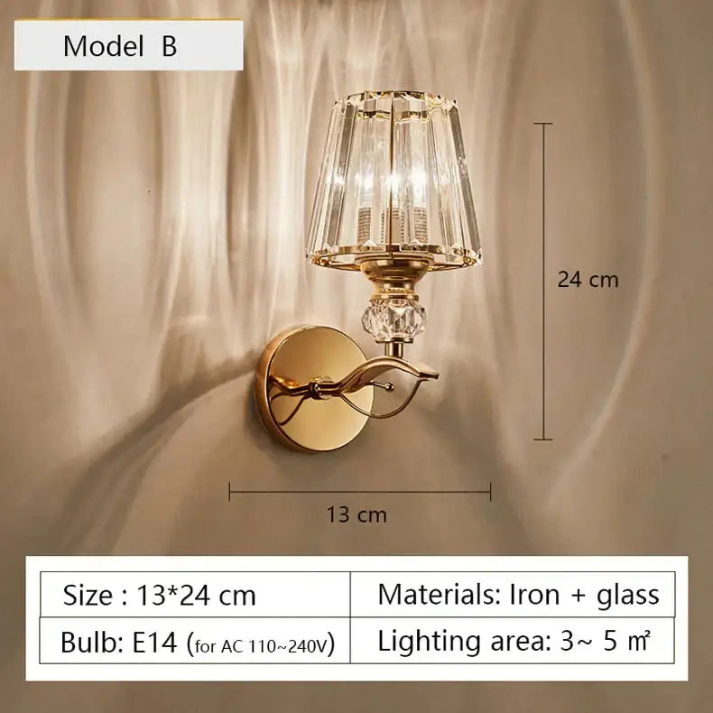 Gold Crystal Wall Lamp