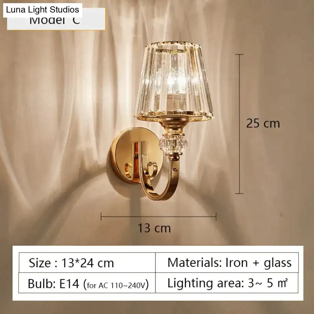 Gold Crystal Wall Lamp