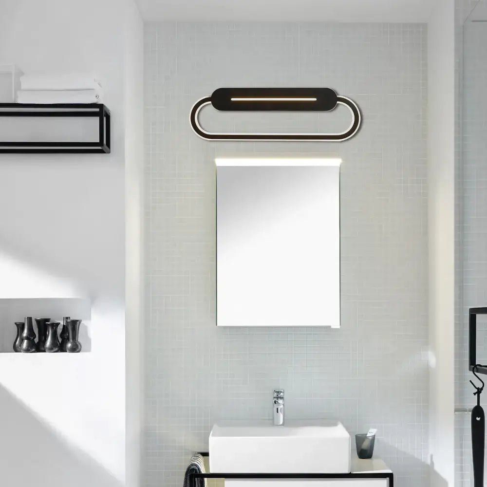 Black Oval LED Sconce