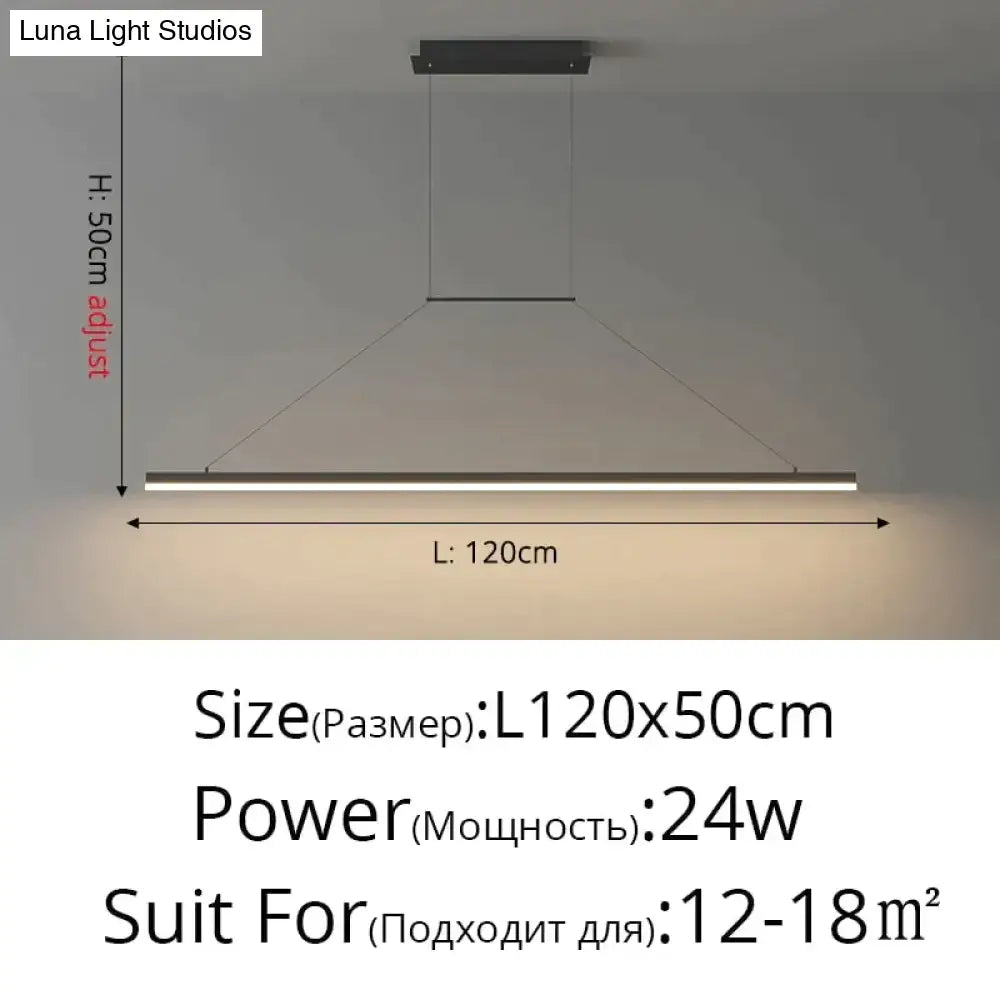 Gold LED Bar Dimmable Remote Pendant Light