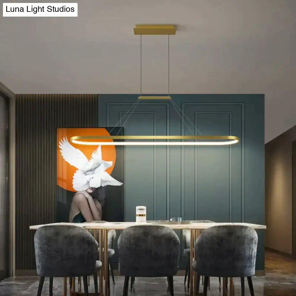 Gold LED Bar Dimmable Remote Pendant Light