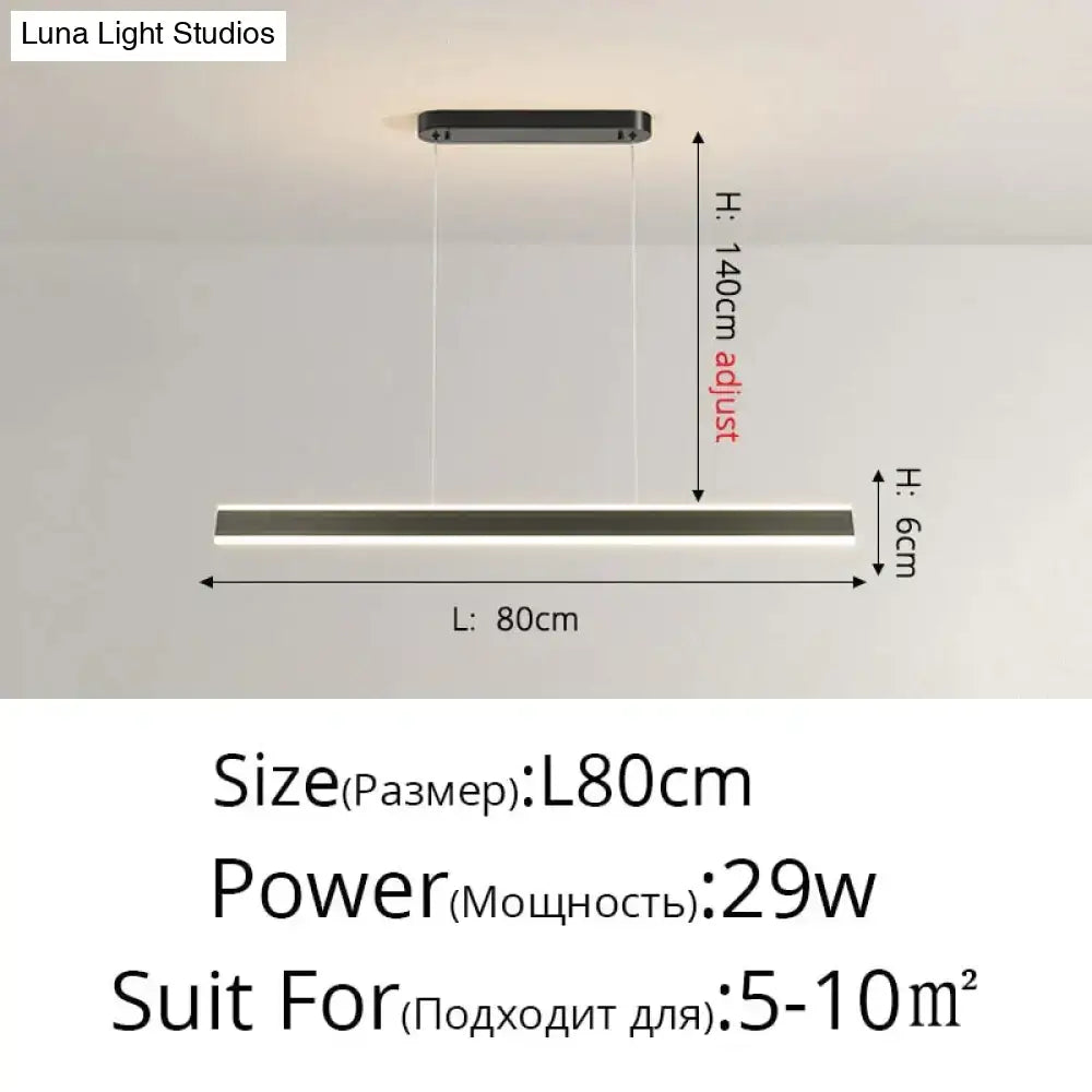 Gold LED Bar Dimmable Remote Pendant Light