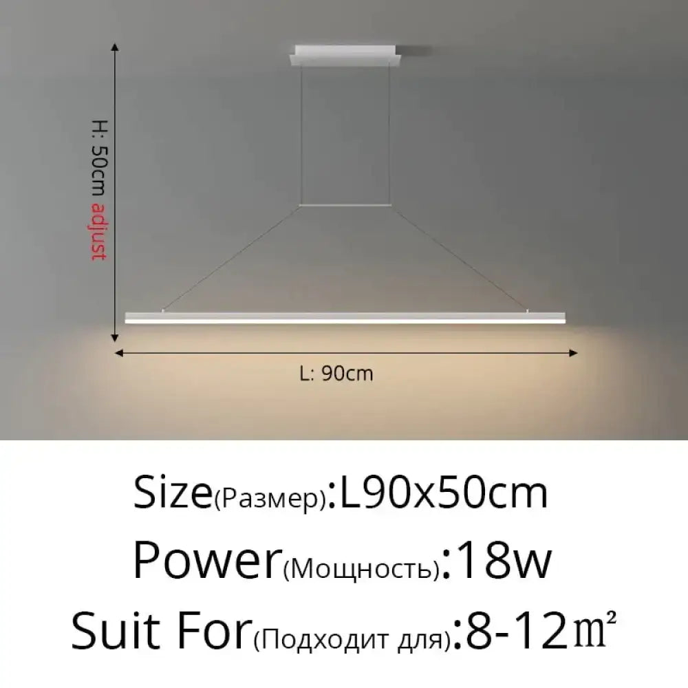 Gold LED Bar Dimmable Remote Pendant Light