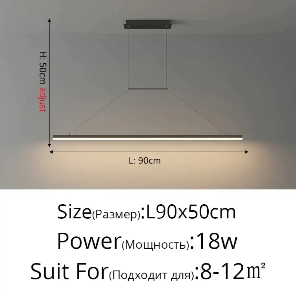 Gold LED Bar Dimmable Remote Pendant Light