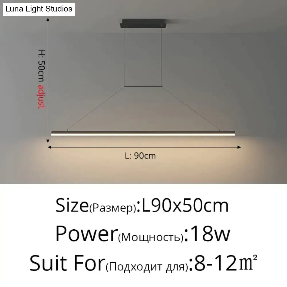 Gold LED Bar Dimmable Remote Pendant Light