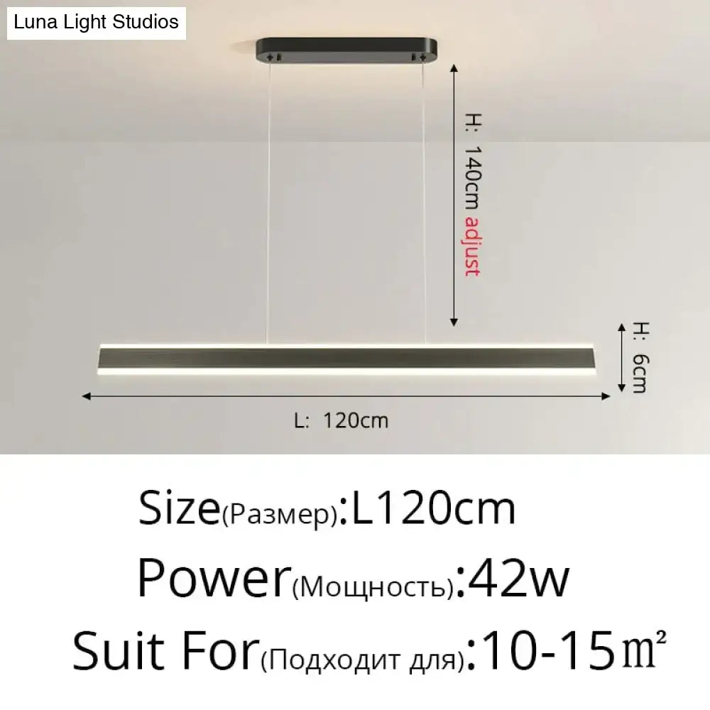 Gold LED Bar Dimmable Remote Pendant Light