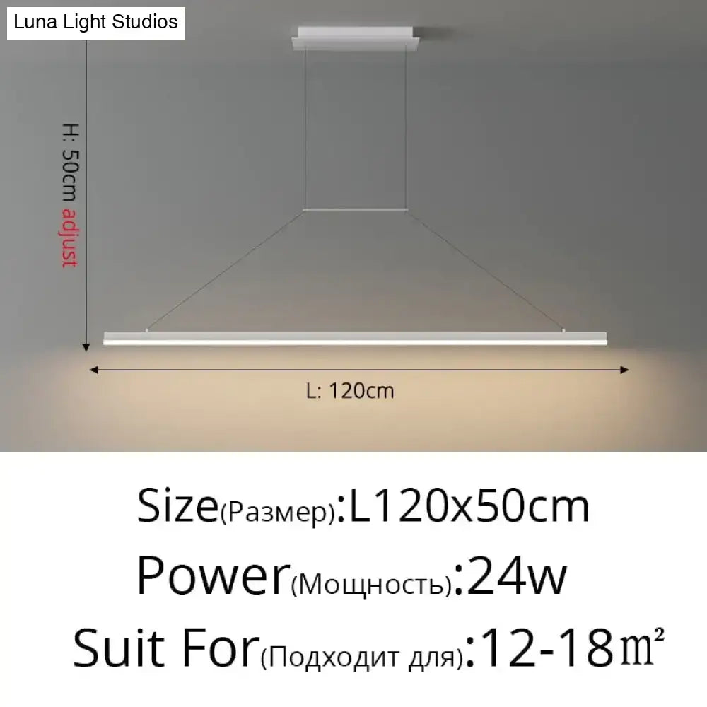 Gold LED Bar Dimmable Remote Pendant Light