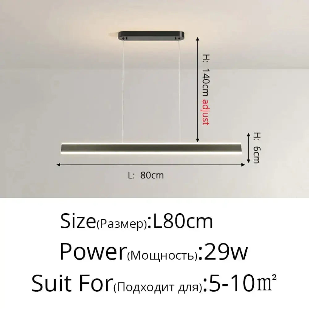Gold LED Bar Dimmable Remote Pendant Light