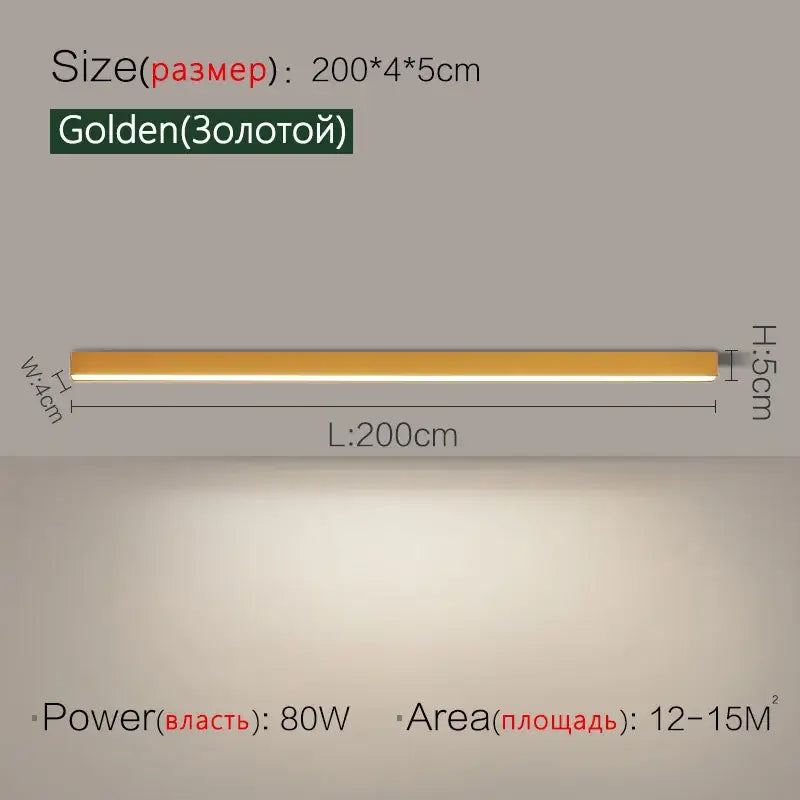 Golden Linear Ceiling Light