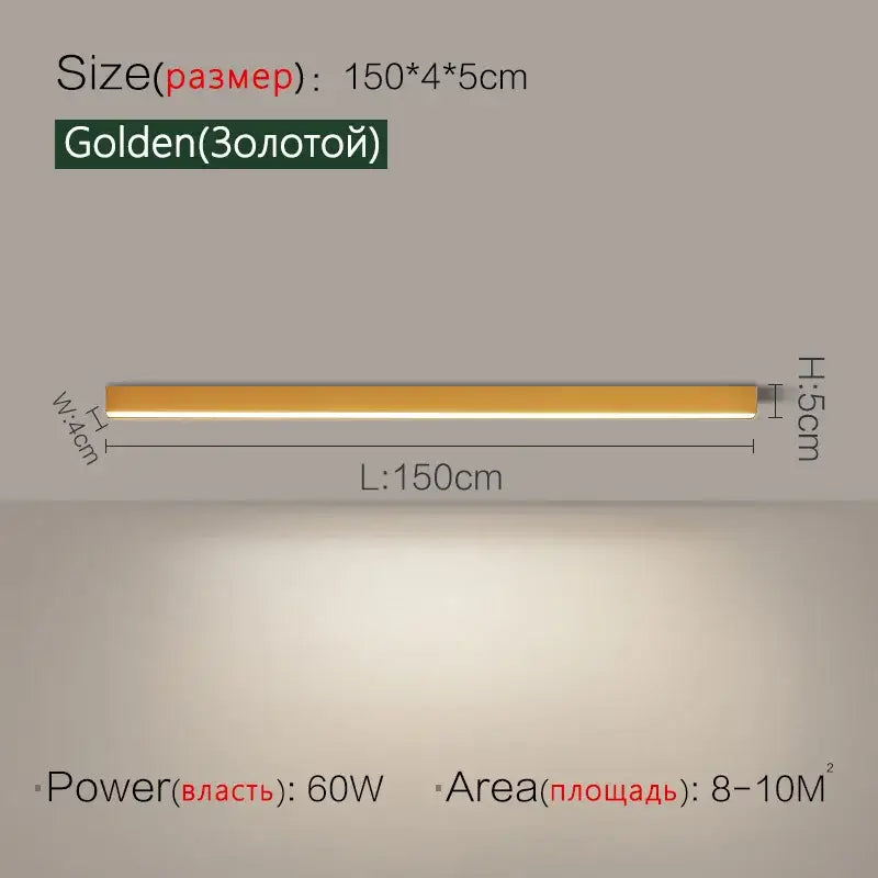 Golden Linear Ceiling Light