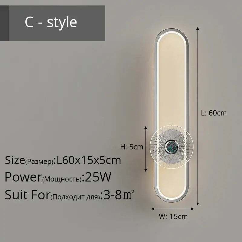 Silver LED Wall Light