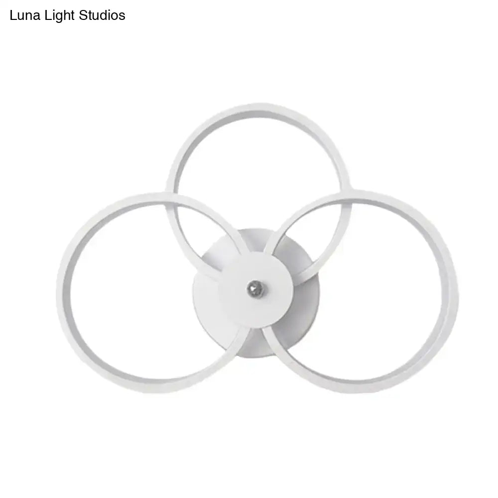 White 3-Ring Wall Sconce