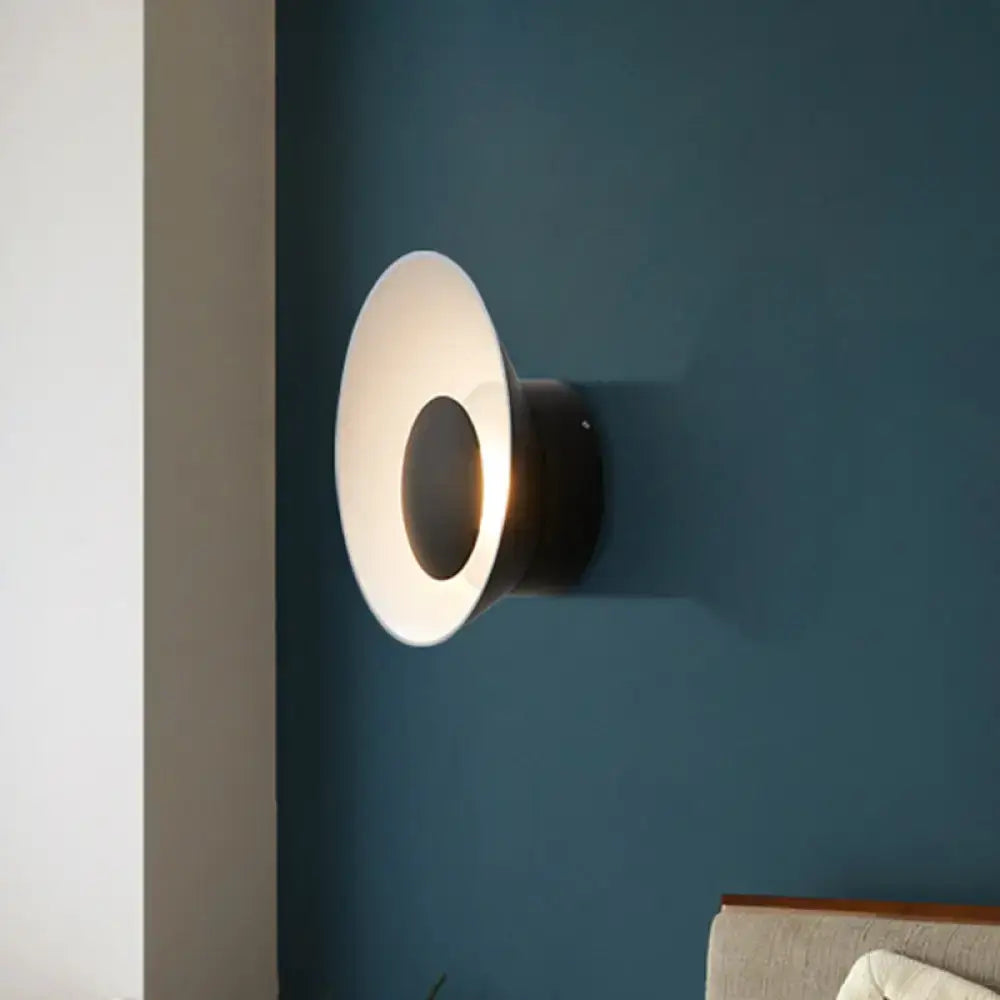 Black LED Industrial Drawing Room Sconce