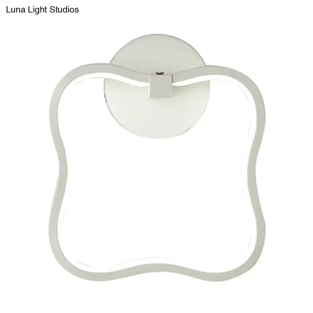 White Curved Square Wall Sconce