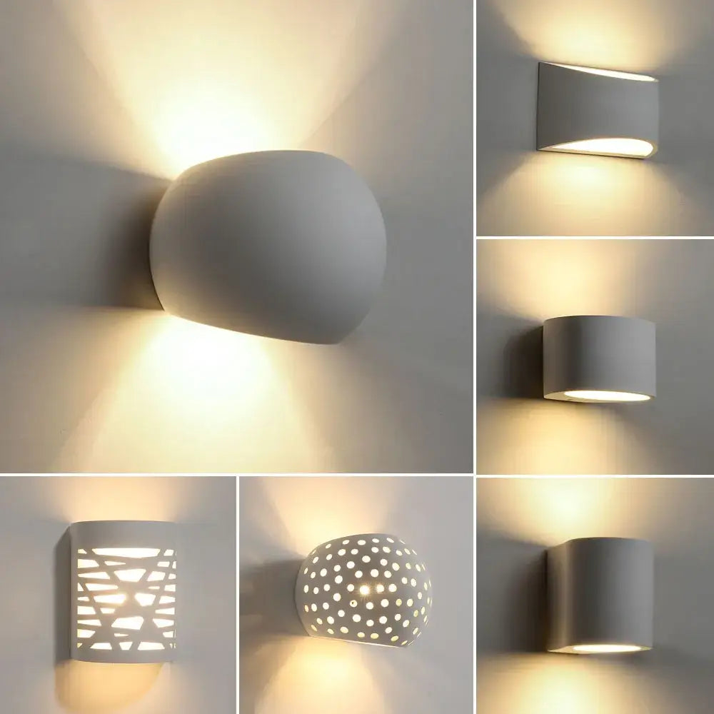White Gypsum LED Wall Lamp