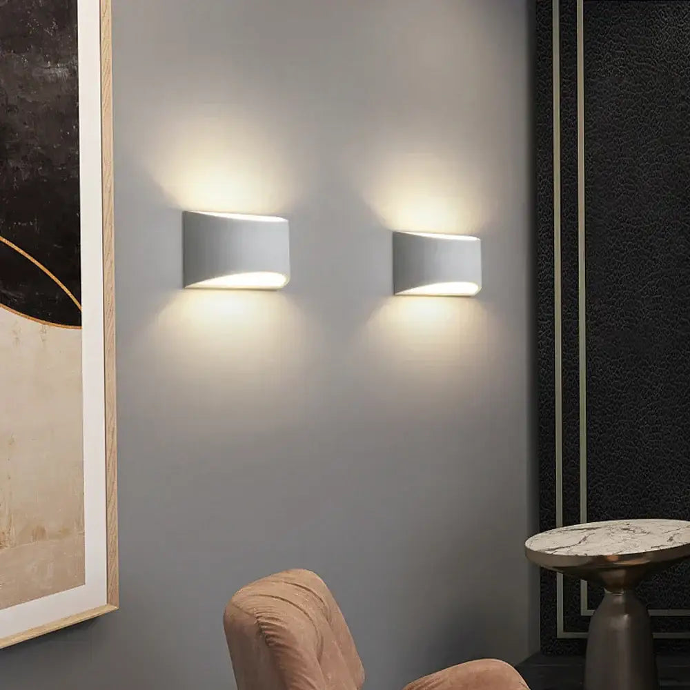White Gypsum LED Wall Lamp