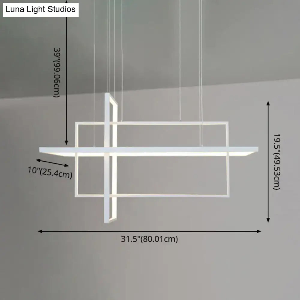 White Rectangular Kitchen Pendant