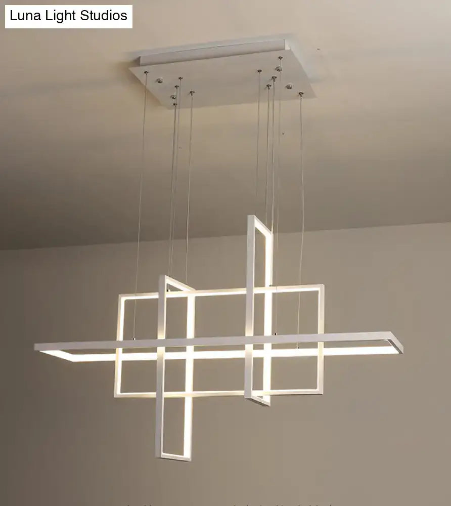 White Rectangular Kitchen Pendant