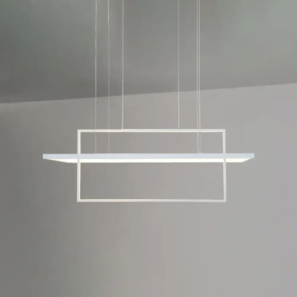 White Rectangular Kitchen Pendant