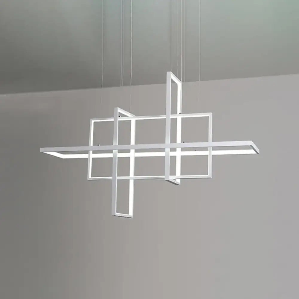 White Rectangular Kitchen Pendant