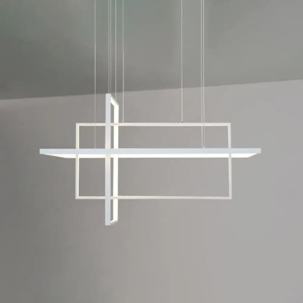 White Rectangular Kitchen Pendant
