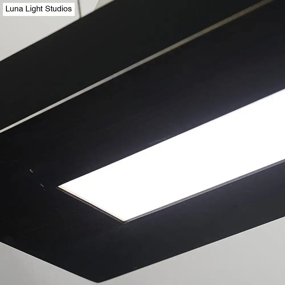 Black Acrylic Wide LED Island Light 39-Inch