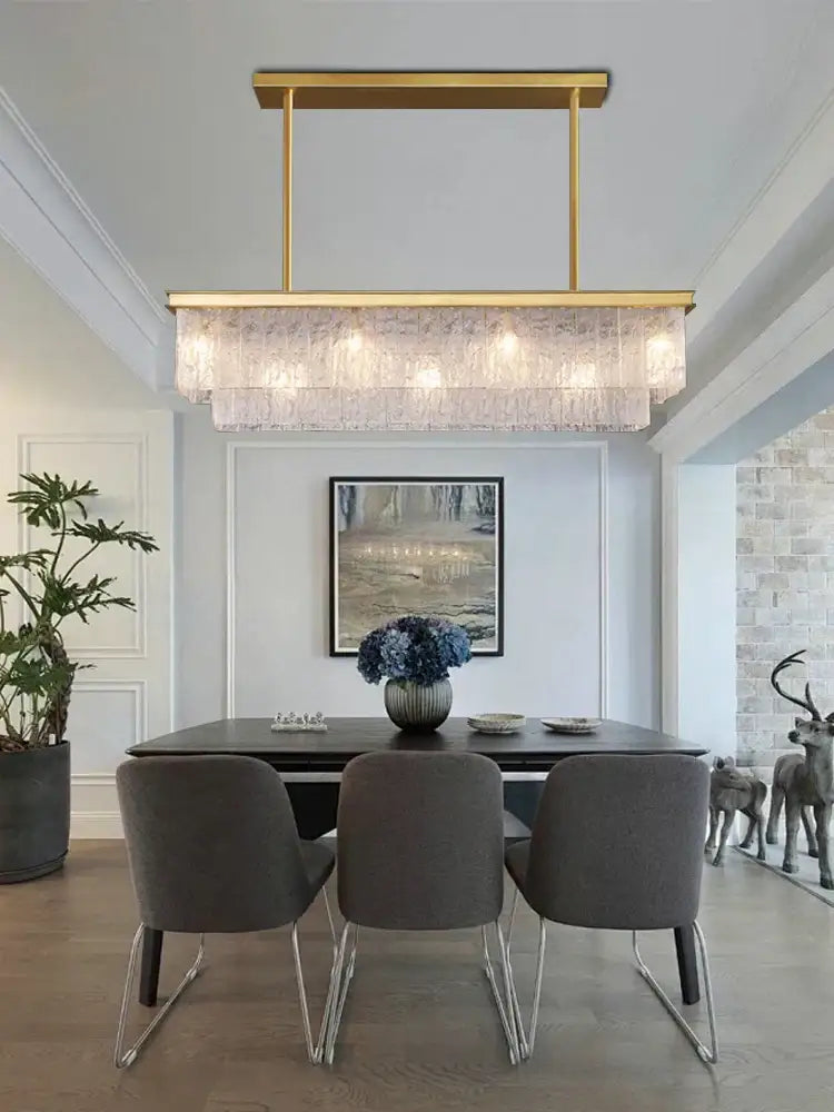 Gold Crystal Glass Chandelier Black or Gold Finish