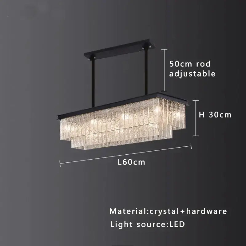 Gold Crystal Glass Chandelier Black or Gold Finish