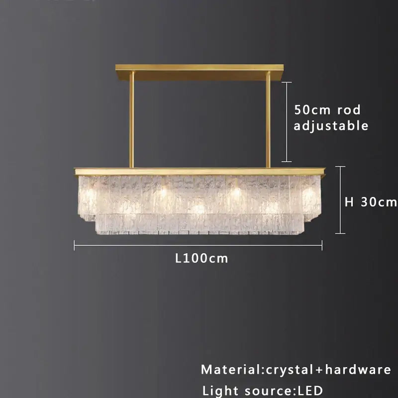 Gold Crystal Glass Chandelier Black or Gold Finish