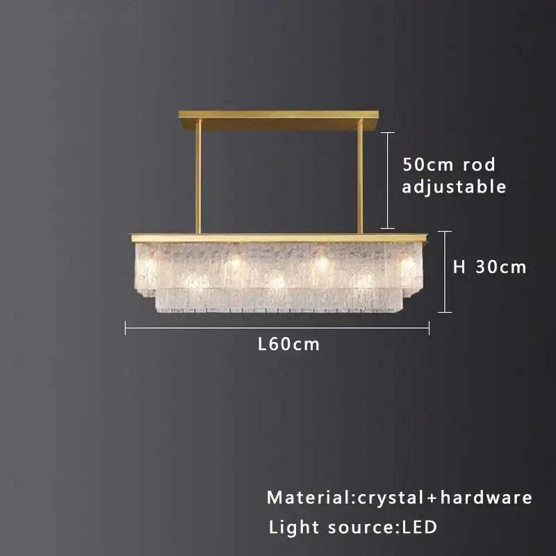 Gold Crystal Glass Chandelier Black or Gold Finish