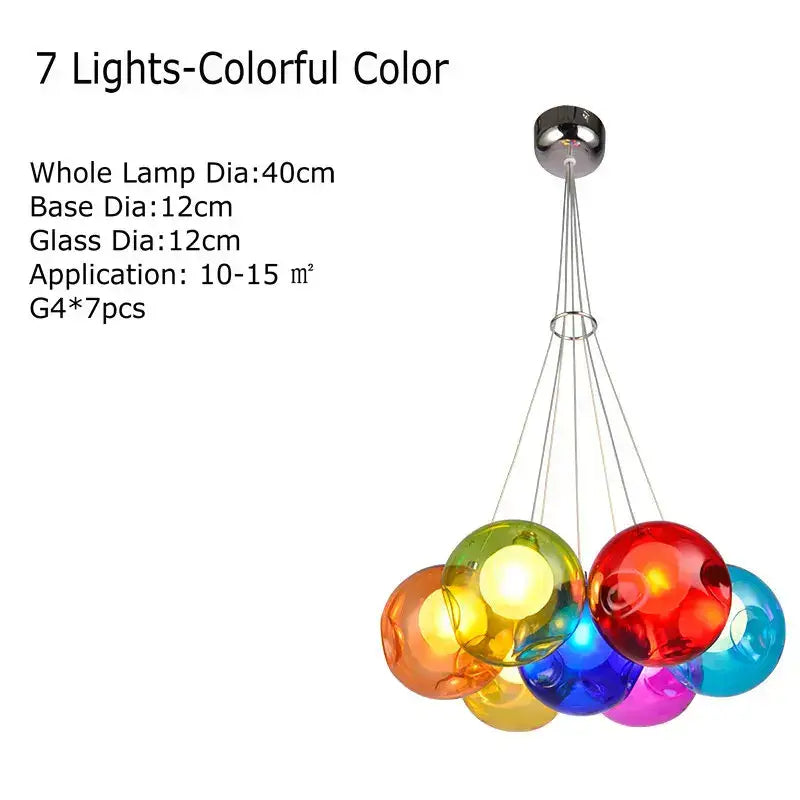 Multicolor Glass Chandelier