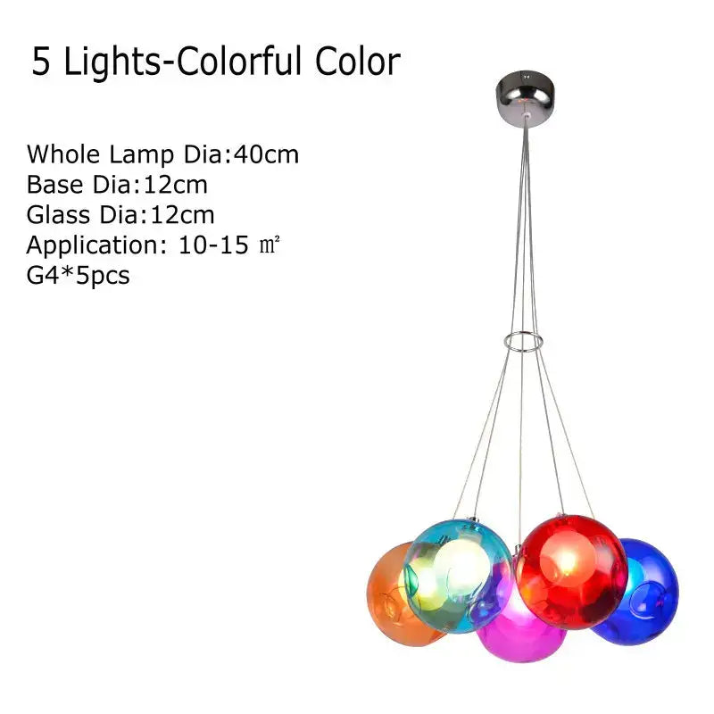 Multicolor Glass Chandelier