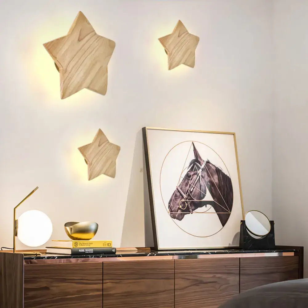 Wood Star Wall Sconce
