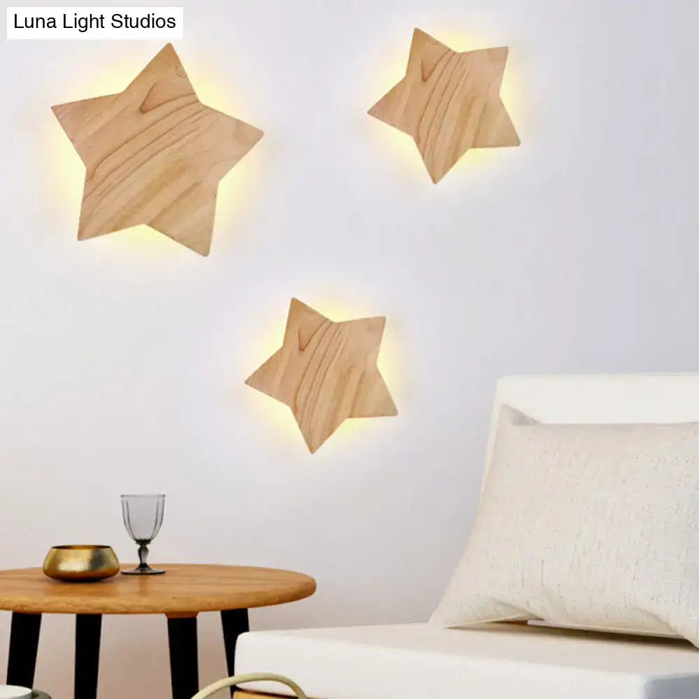 Wood Star Wall Sconce