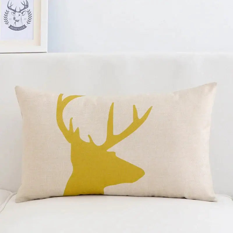 Navy Geometric Elk Pillow