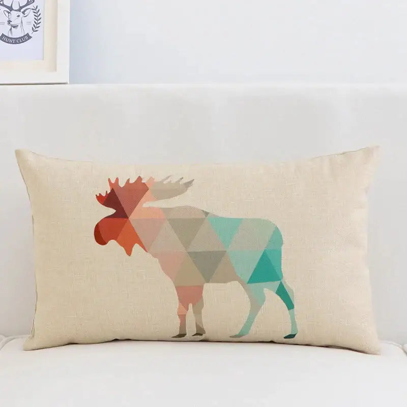 Navy Geometric Elk Pillow