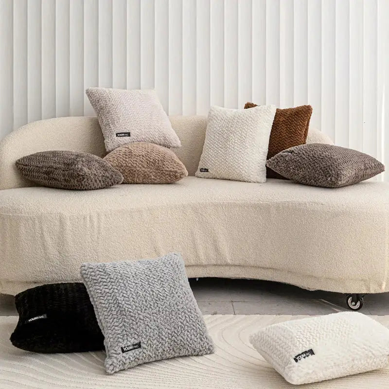 Neutral Geometric Cushion Cover