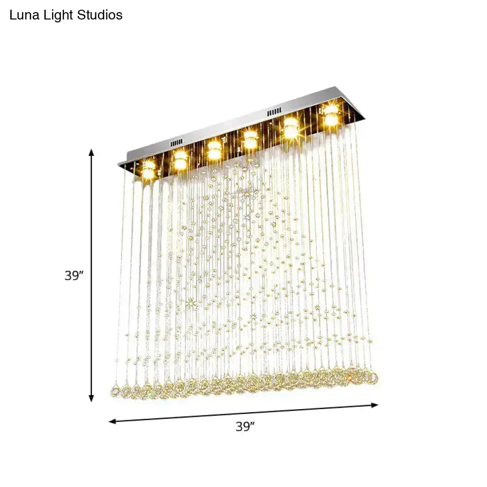 Nickel Crystal Ball Chandelier