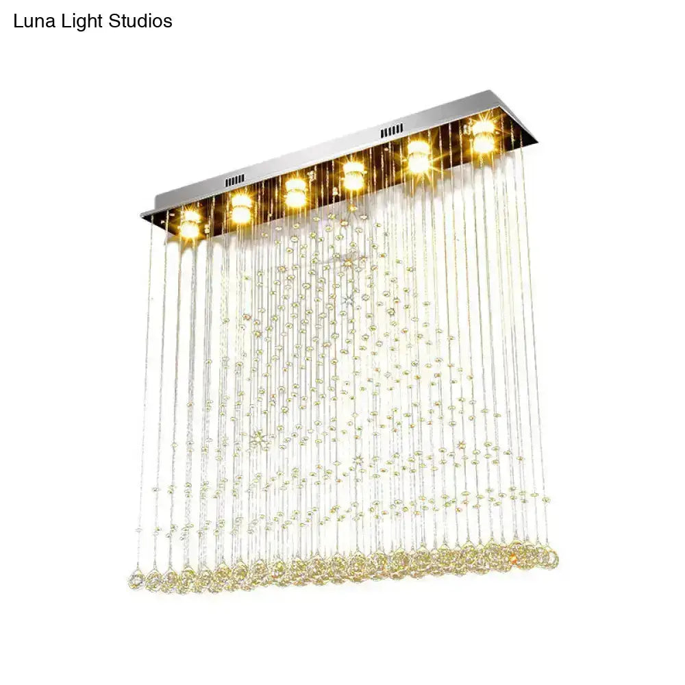 Nickel Crystal Ball Chandelier