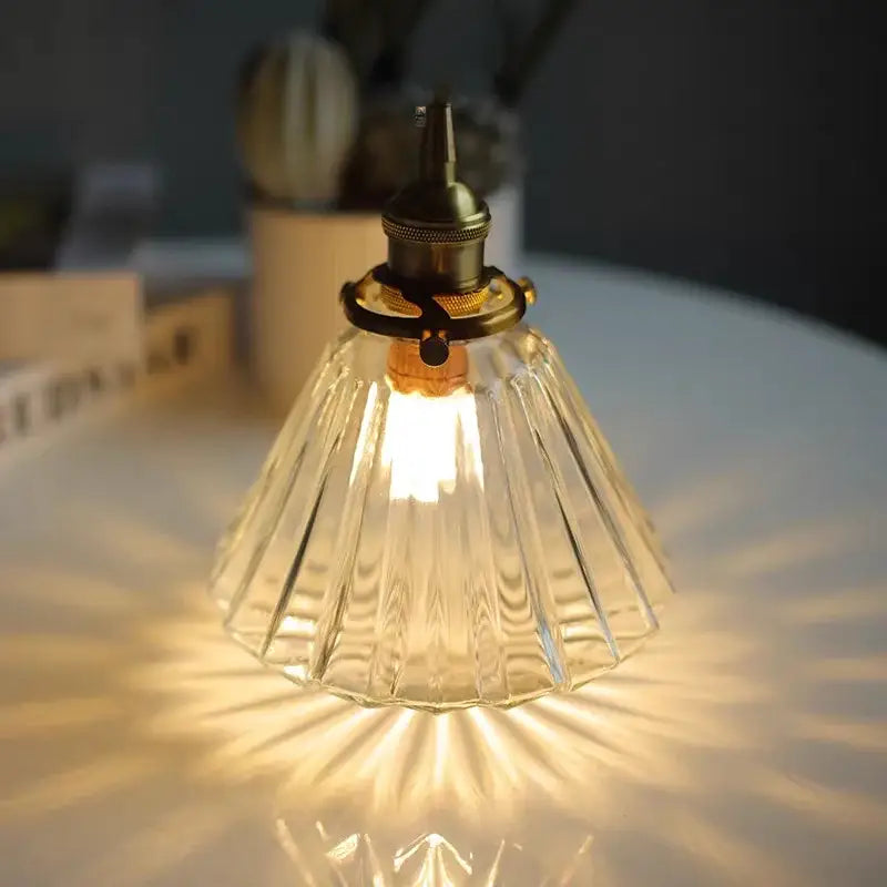 Brass Diamond Glass Ceiling Light